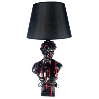 AB119-02 DAVUT ERKEK HEYKEL ABAJUR POPART-SİYAH ŞAPKALI