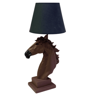 AB101-10 YELELİ AT ABAJUR KAHVERENGİ-SİYAH ŞAPKALI